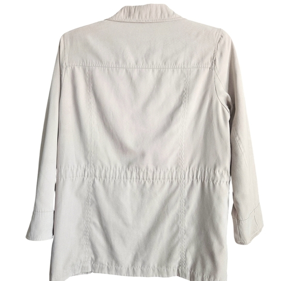 London Fog Womens Lined Microfiber Sueded Zip Front Rain Jacket Sz Medium - Picture 3 of 12